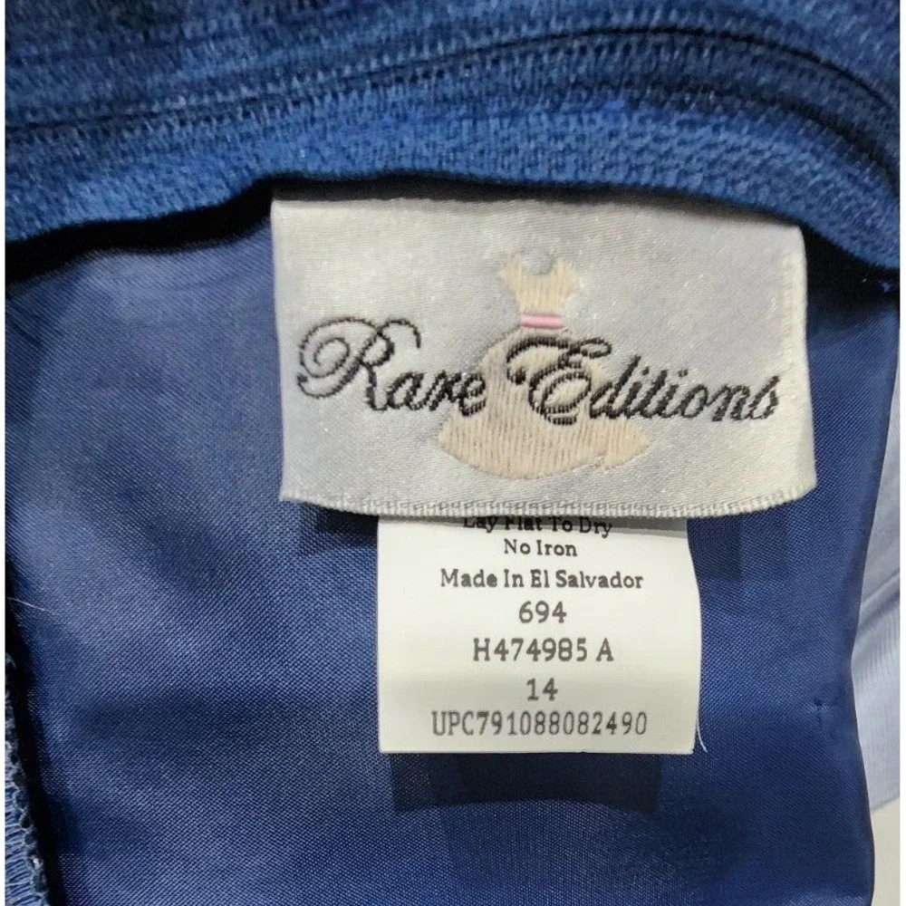 Rare Editions Girls Dress size 14 blue silver sparkly material unique stunning‎